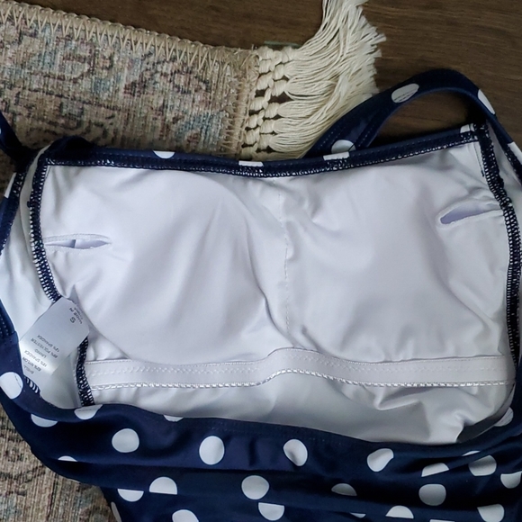 NEW Navy Polka Dot Halter Swimsuit - Picture 5 of 7